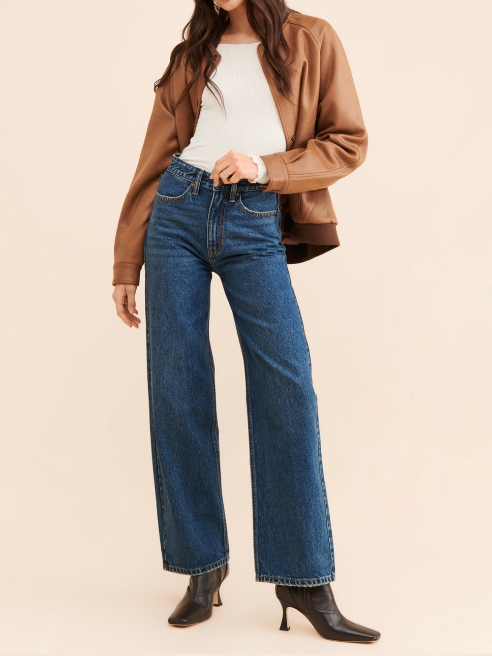 Just Black High-Waisted Skater Jeans Dark Denim